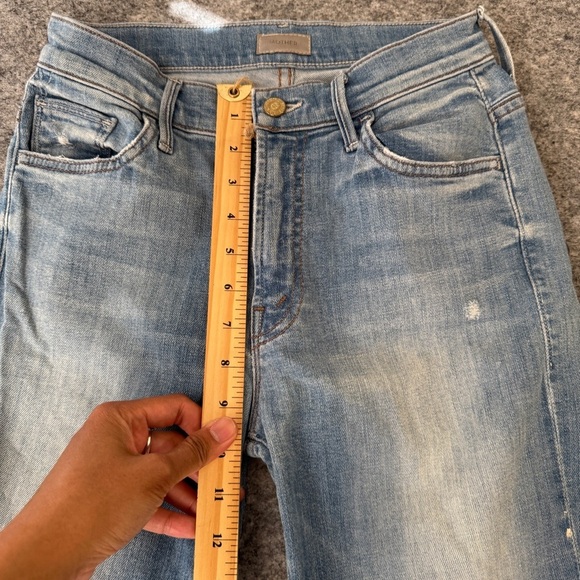 MOTHER Insider Crop Step Fray Jeans Blue Size 25 Raw Hem Some Marks - Picture 9 of 16